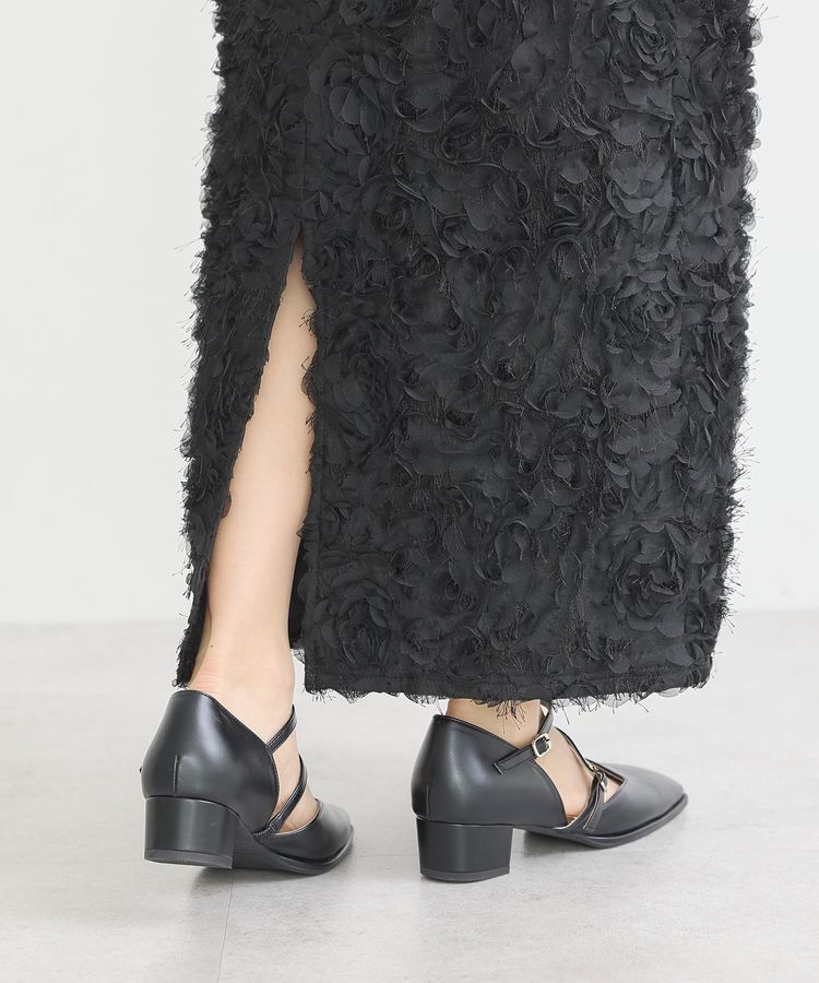 earth music&ecology「フラワーチュールナロースカート」|タイト|