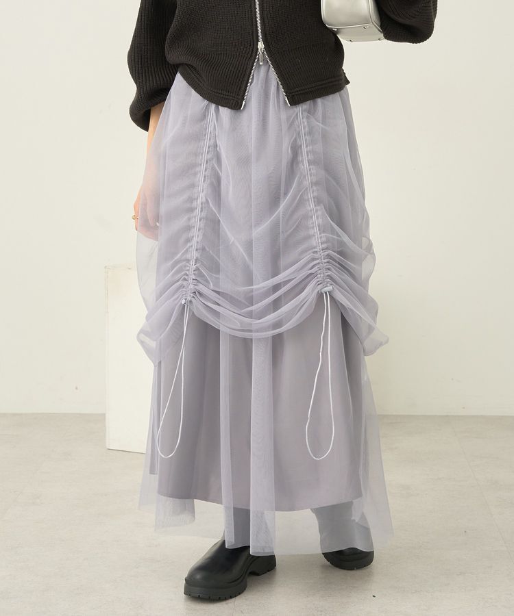 earth music&ecology「2wayドロストチュールスカート」|スカート|