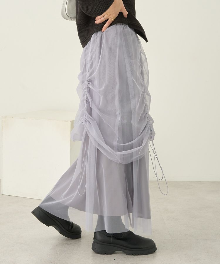 earth music&ecology「2wayドロストチュールスカート」|スカート|