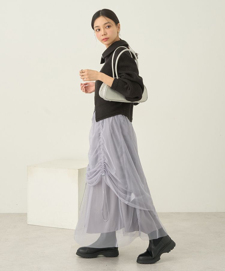earth music&ecology「2wayドロストチュールスカート」|スカート|
