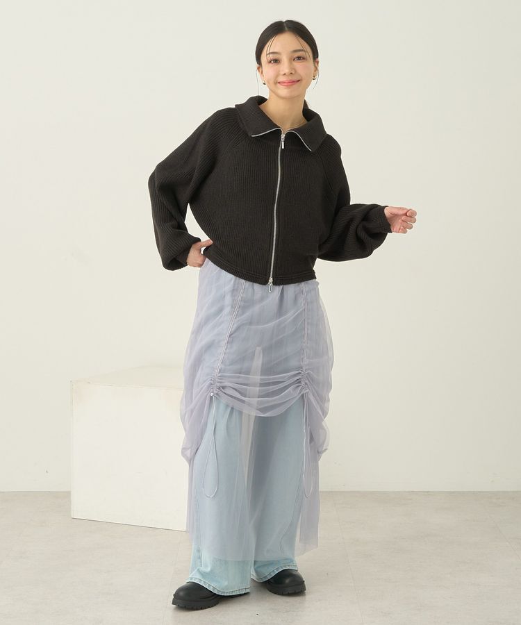 earth music&ecology「2wayドロストチュールスカート」|スカート|