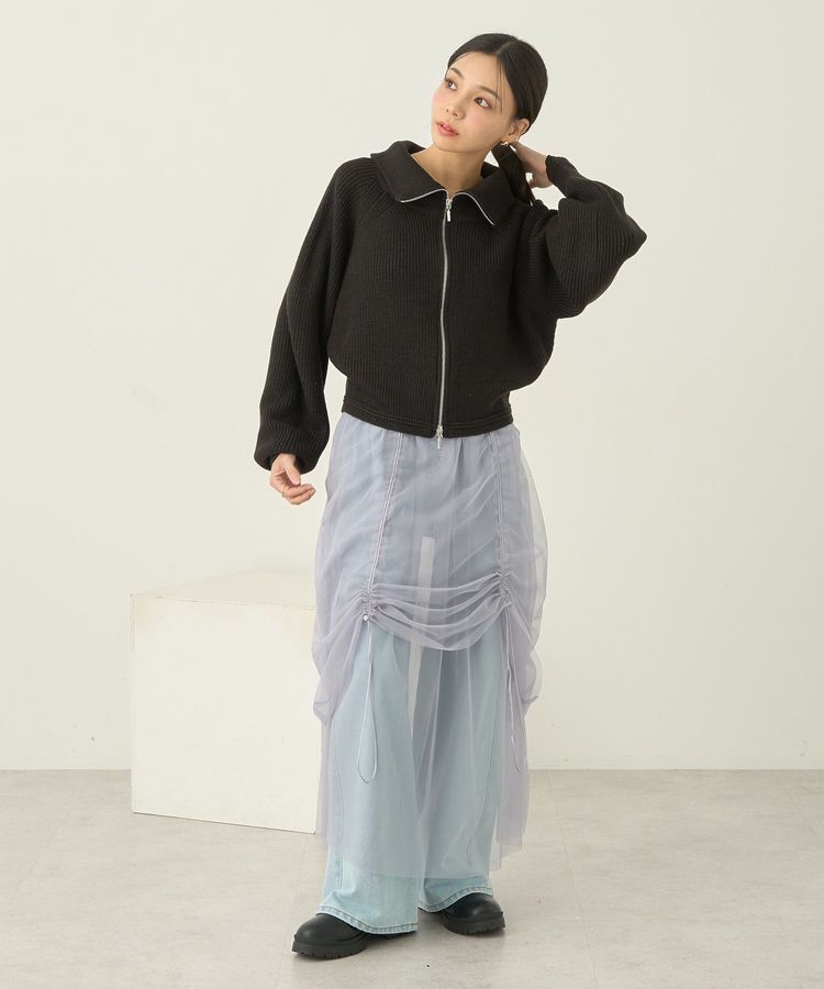 earth music&ecology「2wayドロストチュールスカート」|スカート|