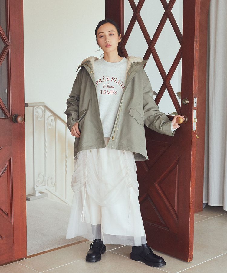 earth music&ecology「2wayドロストチュールスカート」|スカート|