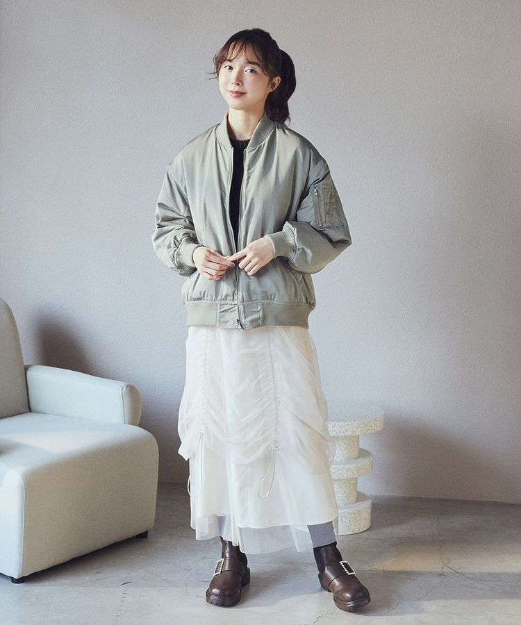 earth music&ecology「2wayドロストチュールスカート」|スカート|