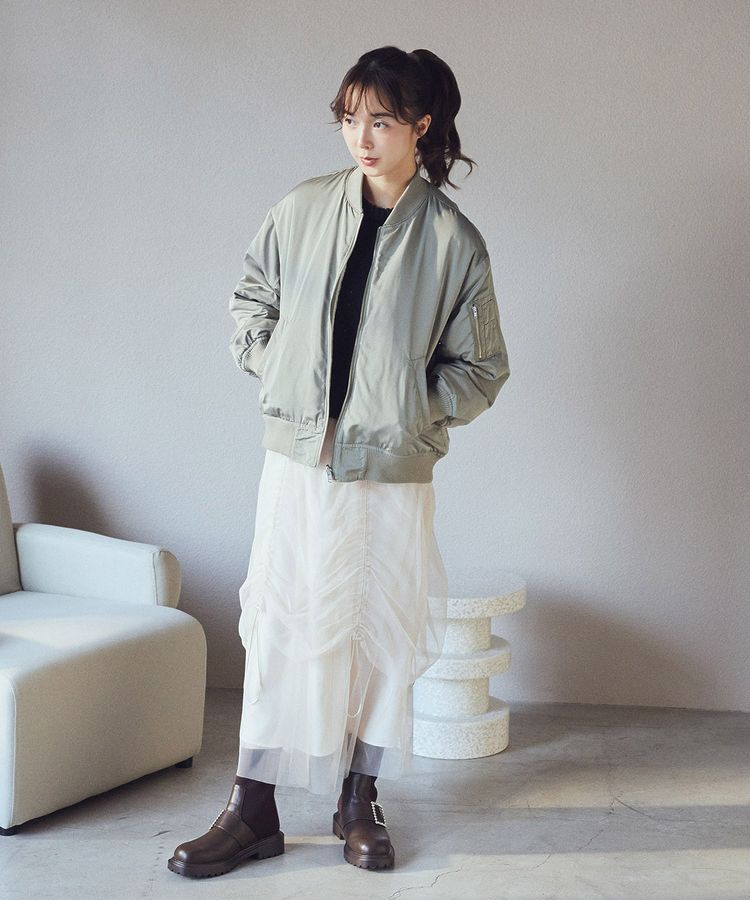 earth music&ecology「2wayドロストチュールスカート」|スカート|