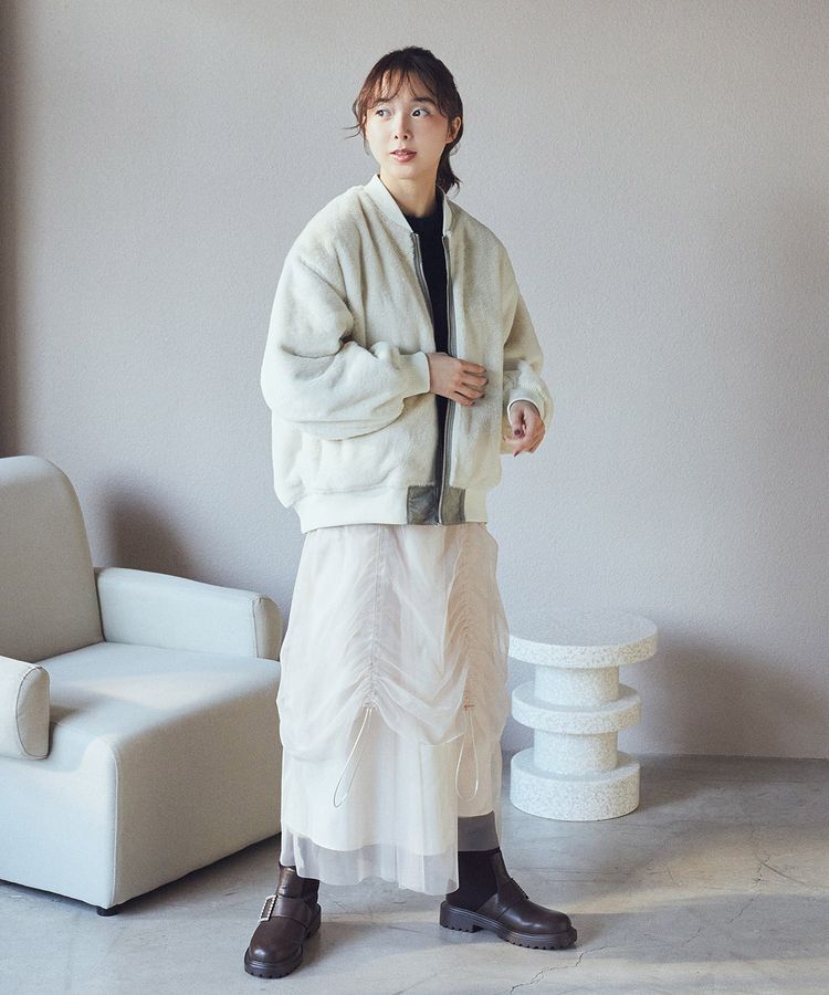 earth music&ecology「2wayドロストチュールスカート」|スカート|