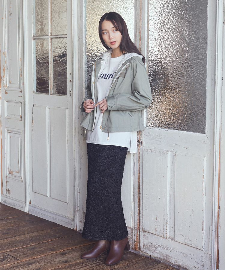 earth music&ecology「ラメニットナロースカート」|タイト|