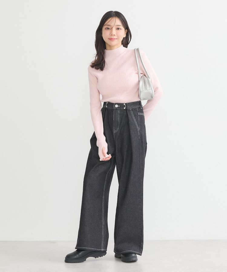 earth music&ecology「袖口刺繍リブニットプルオーバー」|ニット・セーター|