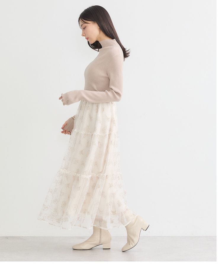 earth music&ecology「袖口刺繍リブニットプルオーバー」|ニット・セーター|