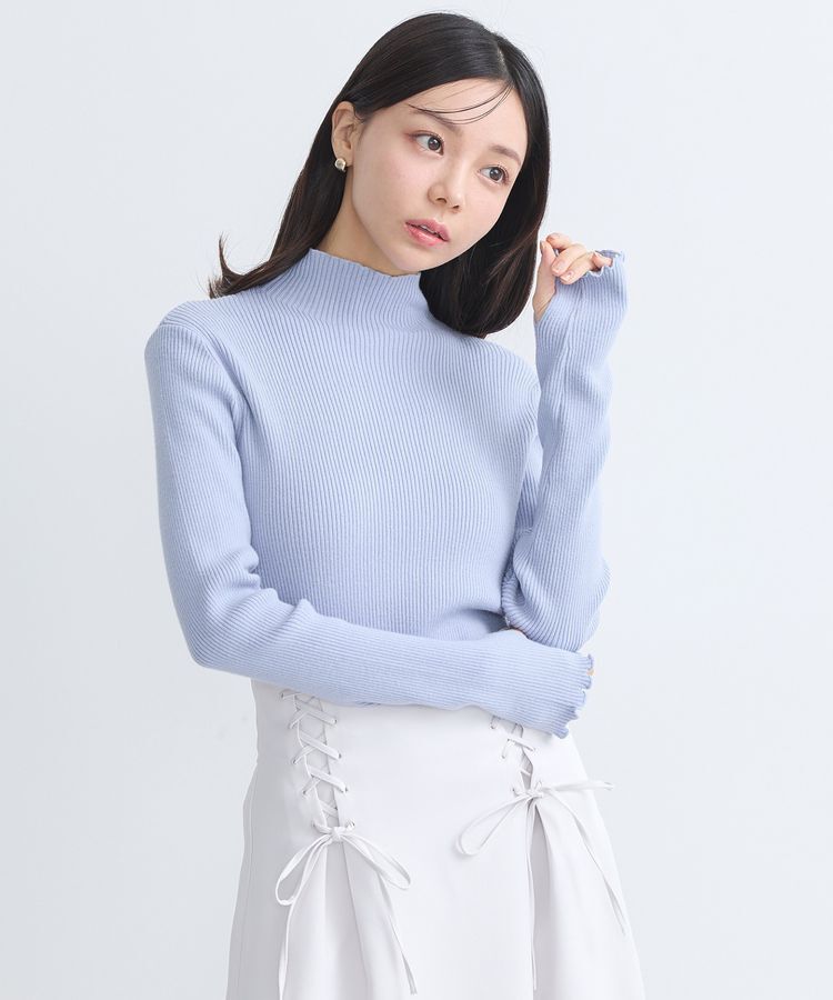 earth music&ecology「袖口刺繍リブニットプルオーバー」|ニット・セーター|