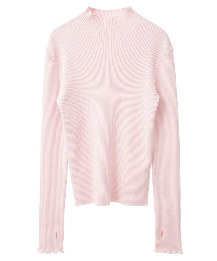 earth music&ecology「袖口刺繍リブニットプルオーバー」|ニット・セーター|