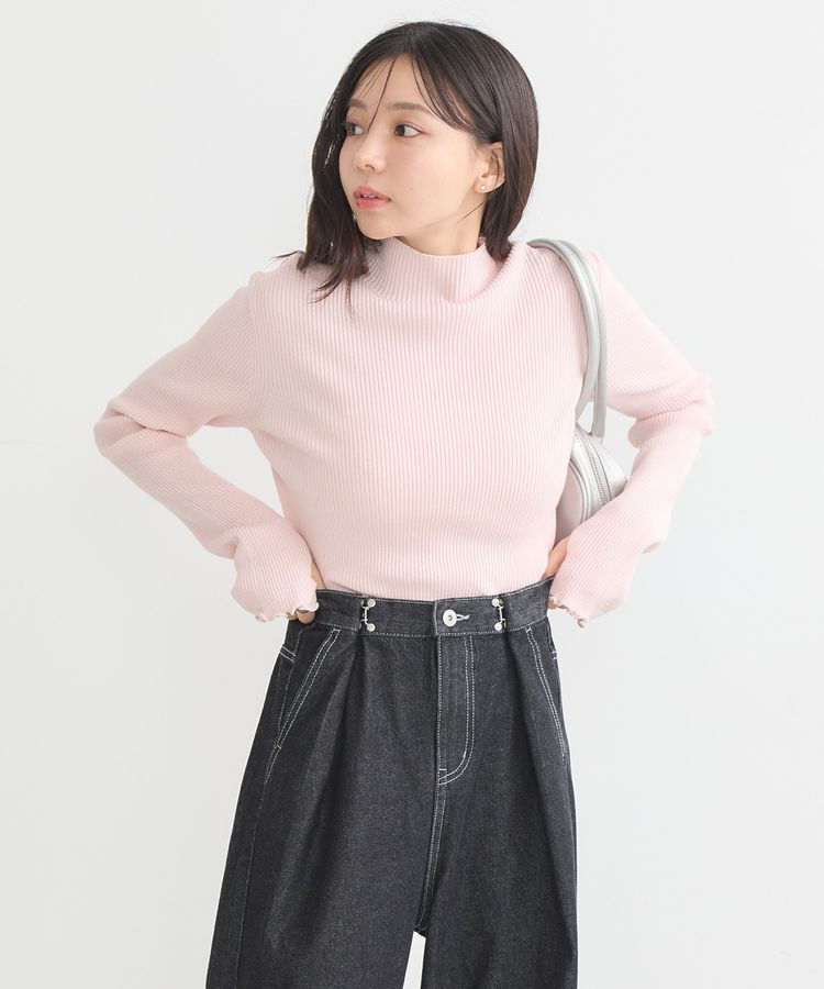 earth music&ecology「袖口刺繍リブニットプルオーバー」|ニット・セーター|