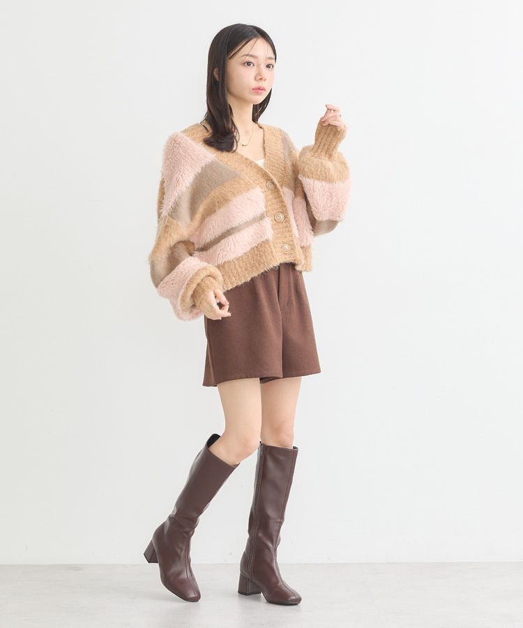 earth music&ecology「フェザーミックスインターシャカーディガン」|カーディガン|