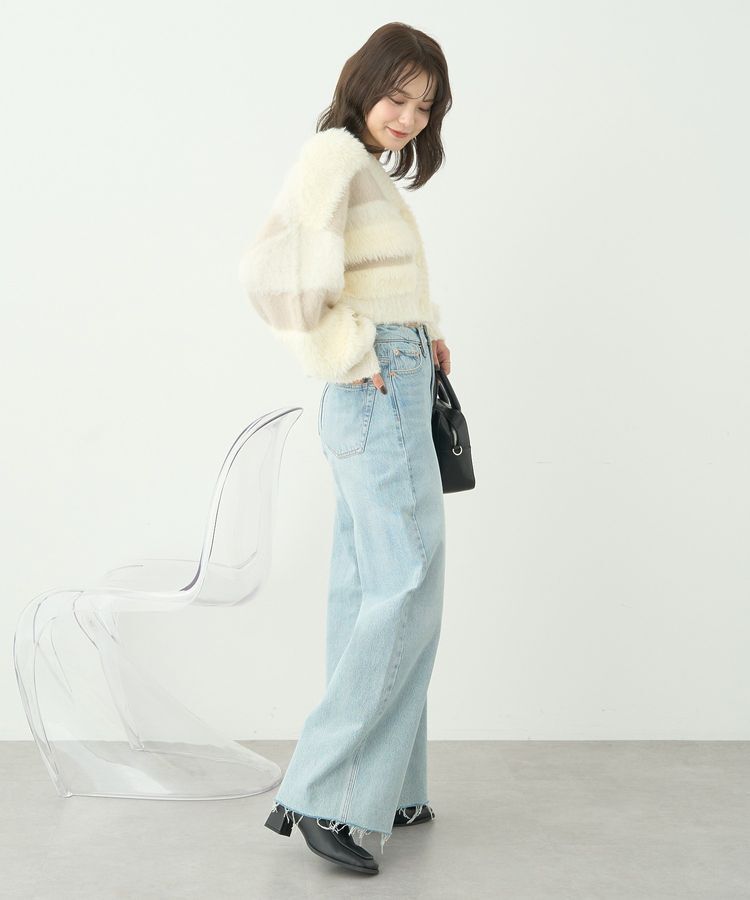 earth music&ecology「フェザーミックスインターシャカーディガン」|カーディガン|