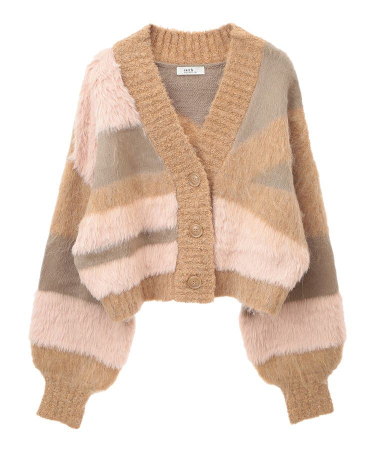 earth music&ecology「フェザーミックスインターシャカーディガン」|カーディガン|