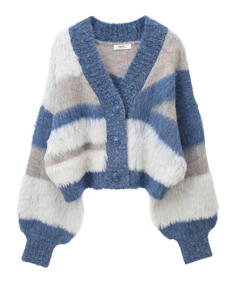earth music&ecology「フェザーミックスインターシャカーディガン」|カーディガン|