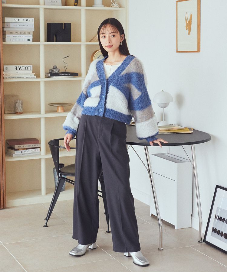 earth music&ecology「フェザーミックスインターシャカーディガン」|カーディガン|