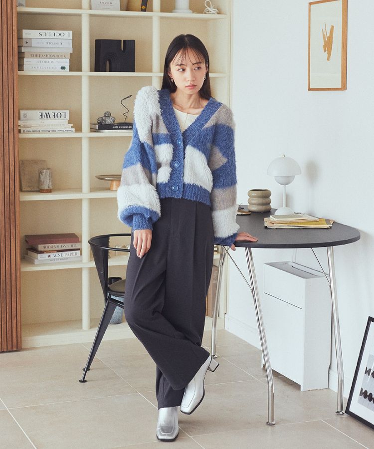 earth music&ecology「フェザーミックスインターシャカーディガン」|カーディガン|