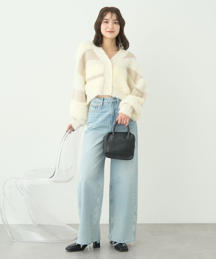 earth music&ecology「フェザーミックスインターシャカーディガン」|カーディガン|