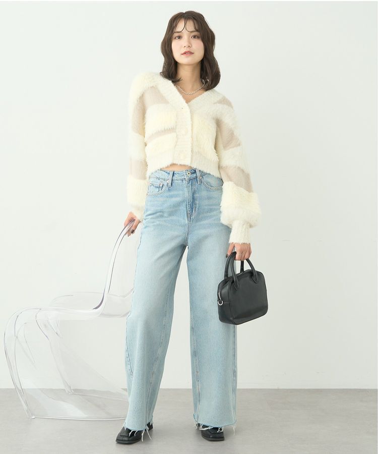 earth music&ecology「フェザーミックスインターシャカーディガン」|カーディガン|