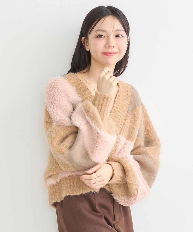 earth music&ecology「フェザーミックスインターシャカーディガン」|カーディガン|