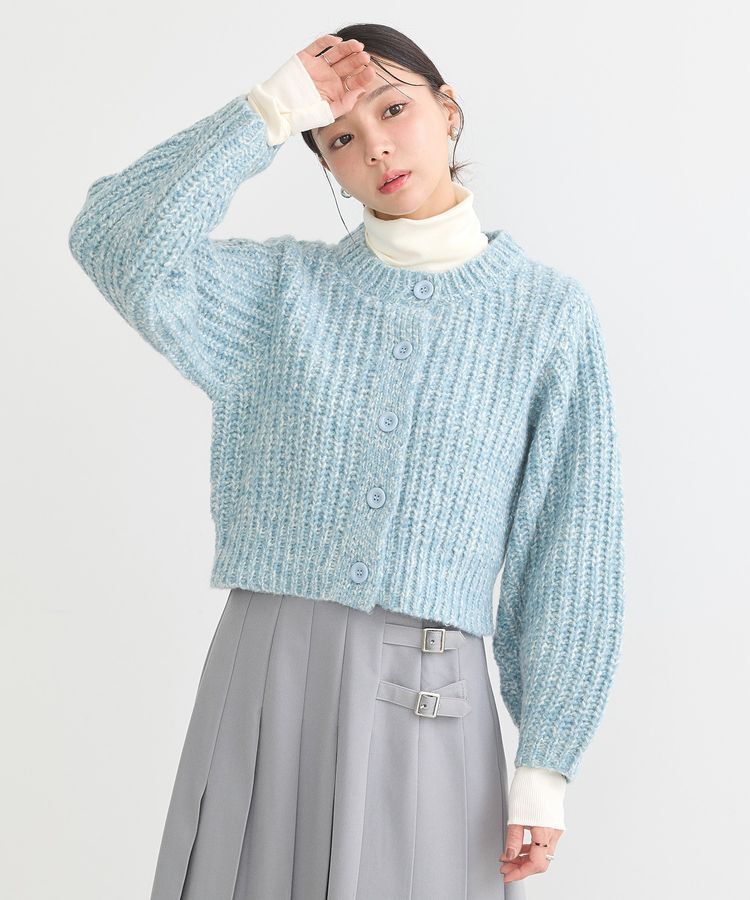 earth music&ecology「ローゲージニットショートカーディガン」|カーディガン|