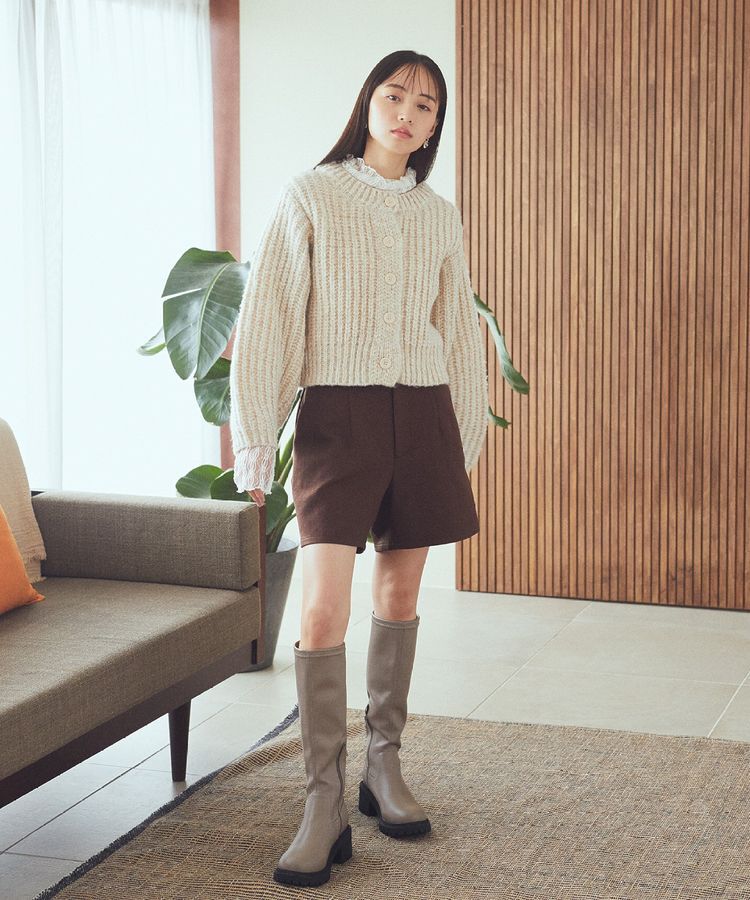 earth music&ecology「ローゲージニットショートカーディガン」|カーディガン|