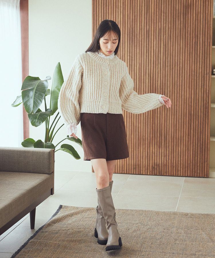 earth music&ecology「ローゲージニットショートカーディガン」|カーディガン|