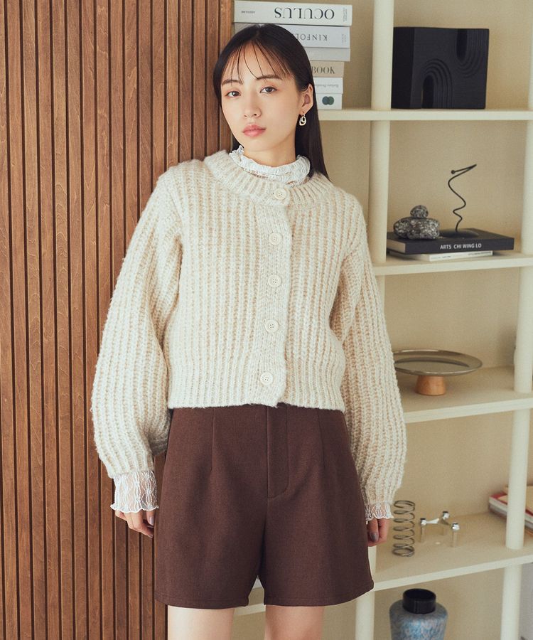 earth music&ecology「ローゲージニットショートカーディガン」|カーディガン|