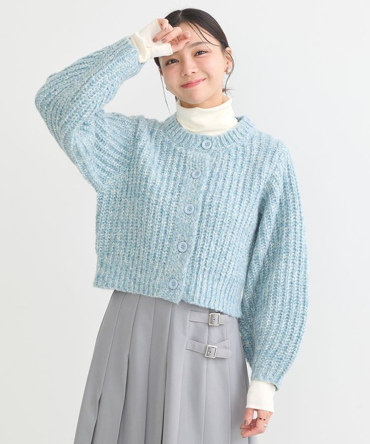 earth music&ecology「ローゲージニットショートカーディガン」|カーディガン|