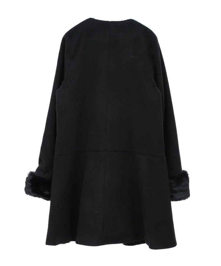 earth music&ecology「ファーカフスノーカラーコート」|ノーカラーコート|