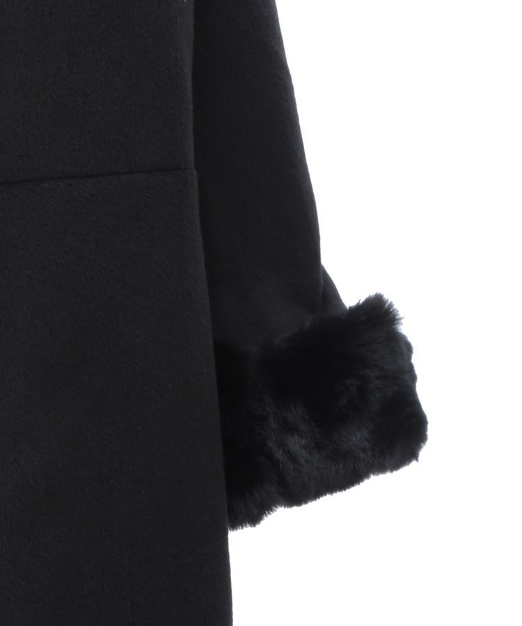 earth music&ecology「ファーカフスノーカラーコート」|ノーカラーコート|