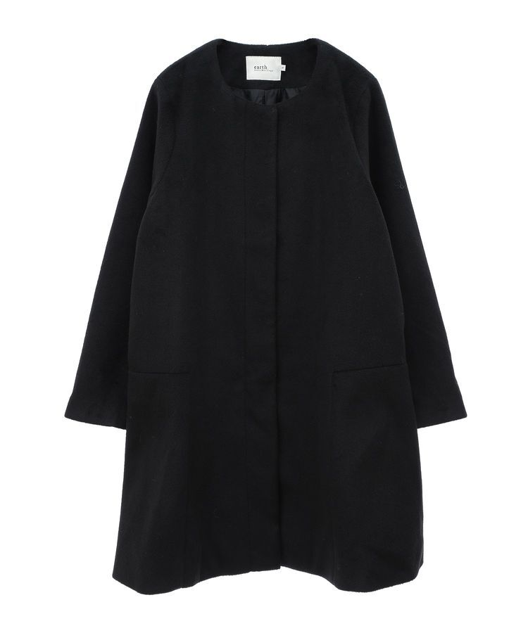 earth music&ecology「ファーカフスノーカラーコート」|ノーカラーコート|