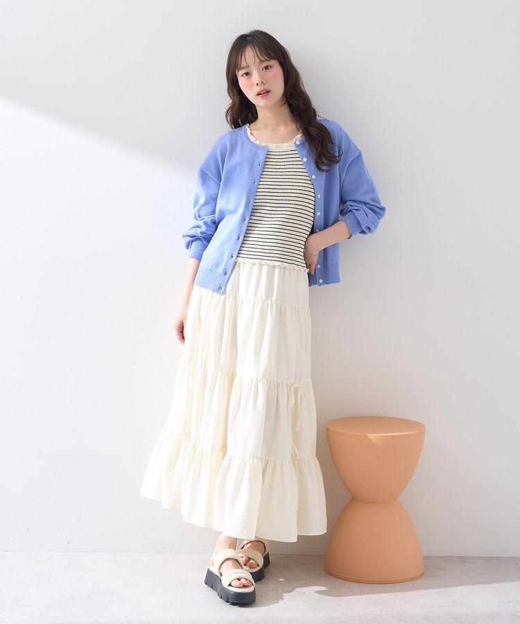 earth music&ecology「UVカット加工クルーネックニットカーディガン」|カーディガン|