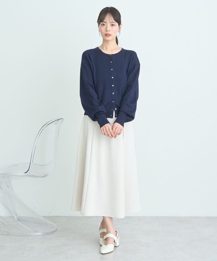 earth music&ecology「UVカット加工クルーネックニットカーディガン」|カーディガン|