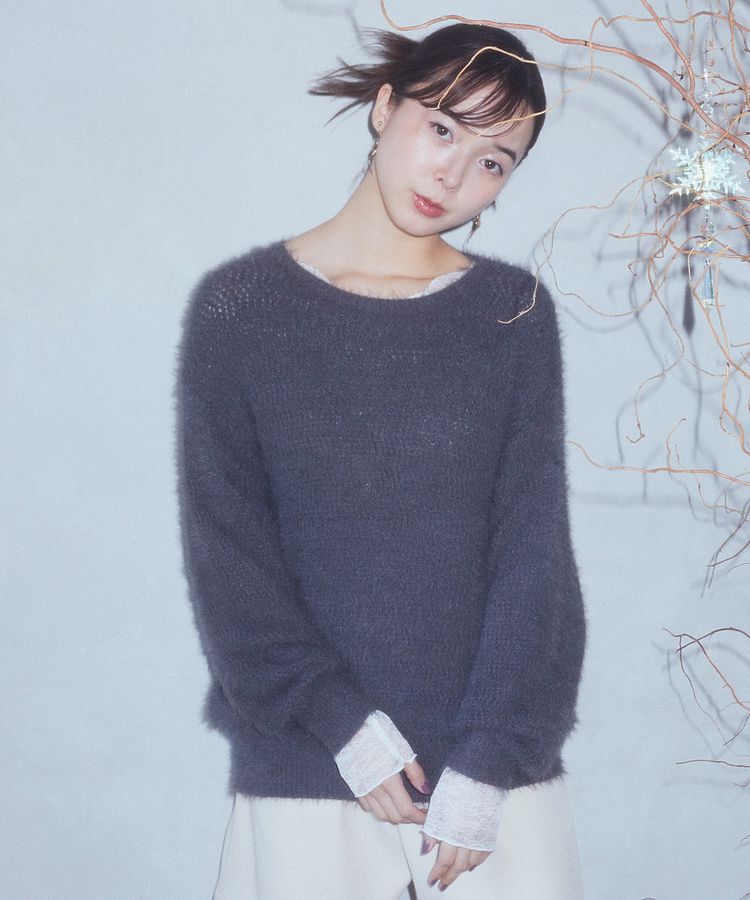 earth music&ecology「モヘヤライクレースニット」|ニット・セーター|