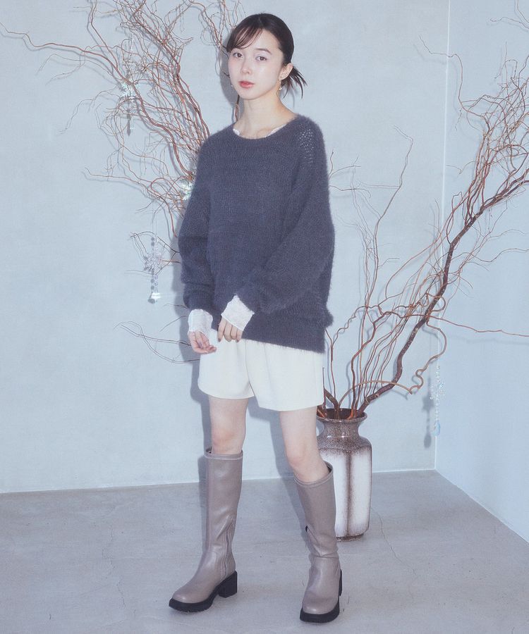 earth music&ecology「モヘヤライクレースニット」|ニット・セーター|