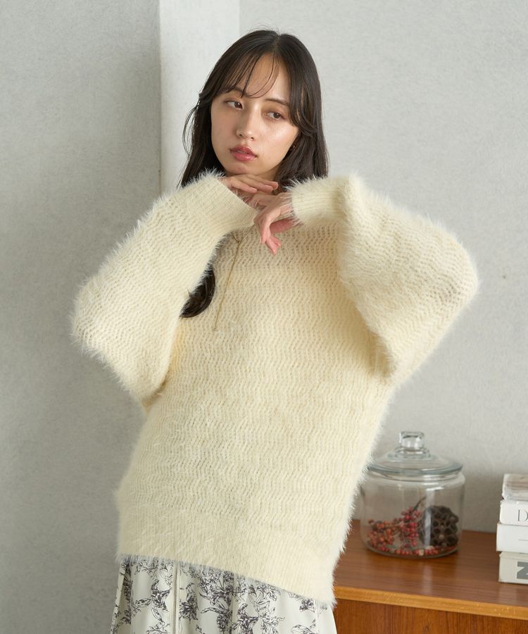 earth music&ecology「モヘヤライクレースニット」|ニット・セーター|