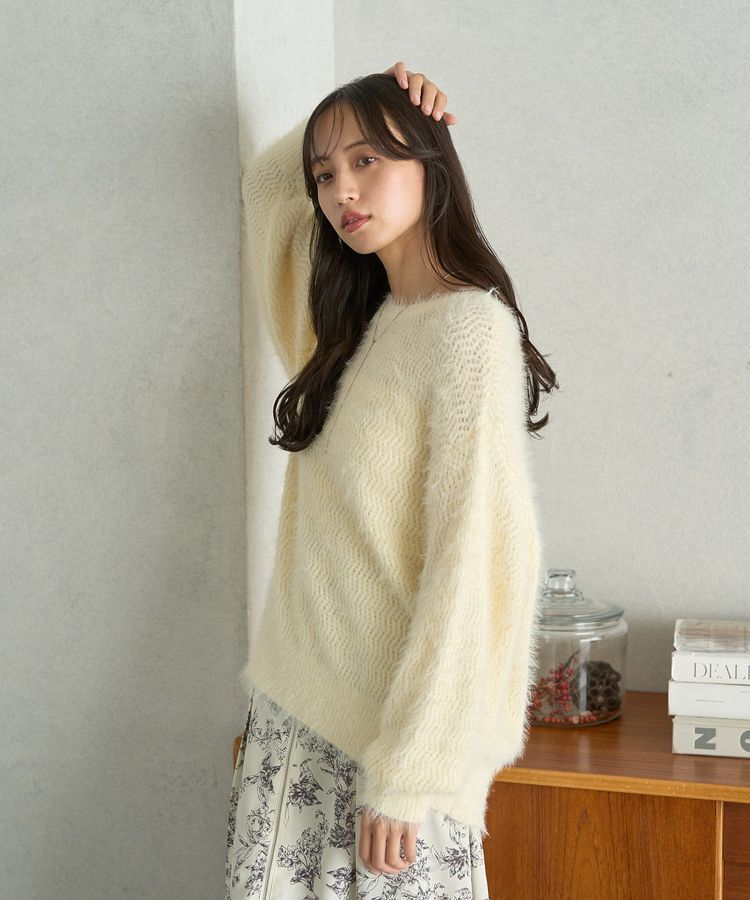 earth music&ecology「モヘヤライクレースニット」|ニット・セーター|