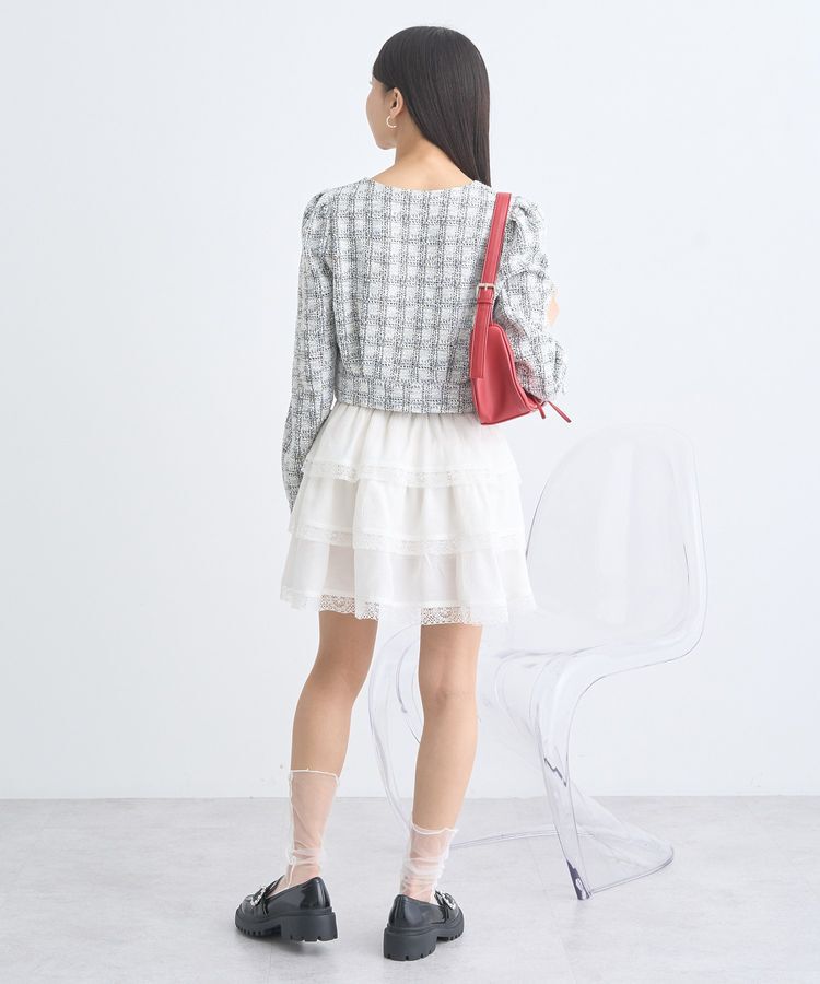 earth music&ecology「ティアードレースミニスカート」|スカート|