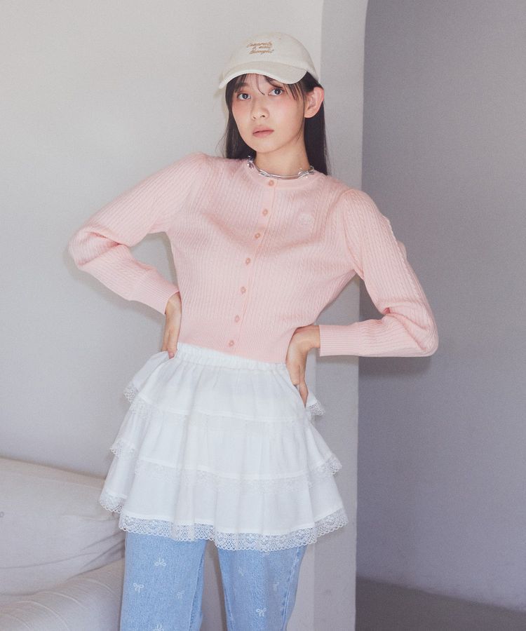 earth music&ecology「ティアードレースミニスカート」|スカート|