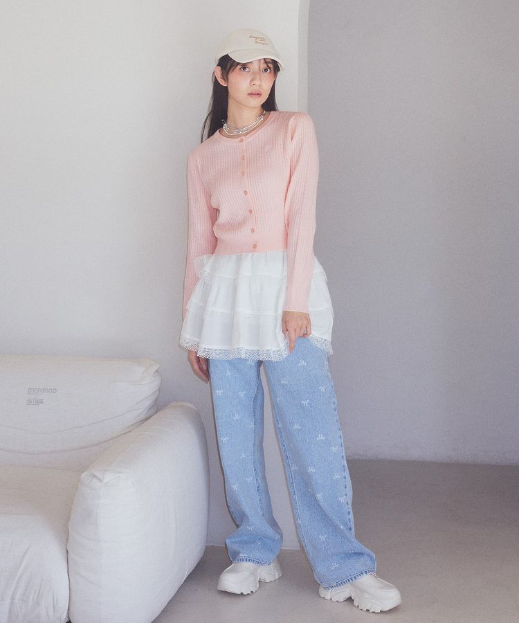 earth music&ecology「ティアードレースミニスカート」|スカート|