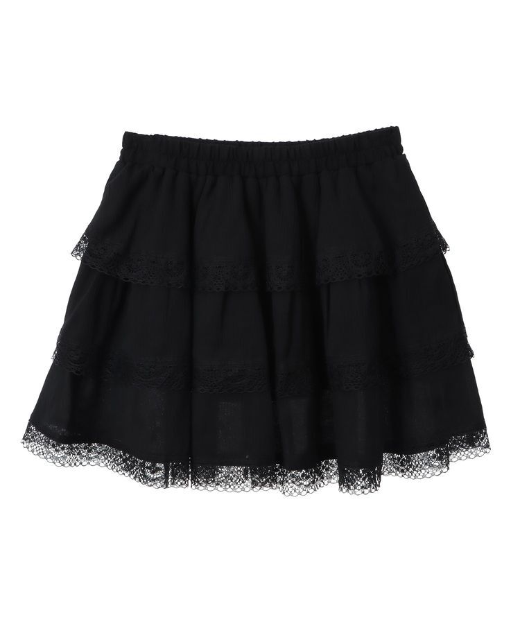 earth music&ecology「ティアードレースミニスカート」|スカート|