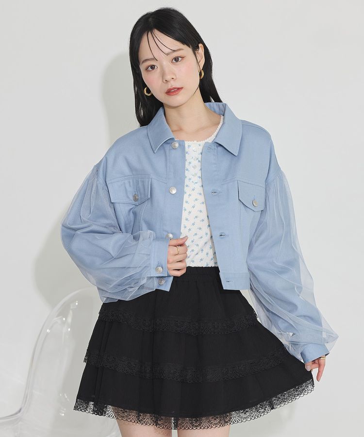 earth music&ecology「ティアードレースミニスカート」|スカート|