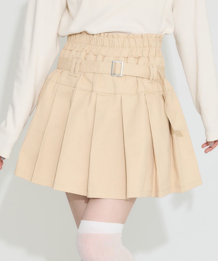 earth music&ecology「デニムプリーツスカパン」|スカート|Beige
