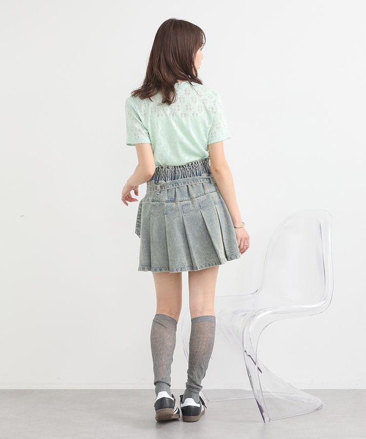 earth music&ecology「デニムプリーツスカパン」|スカート|