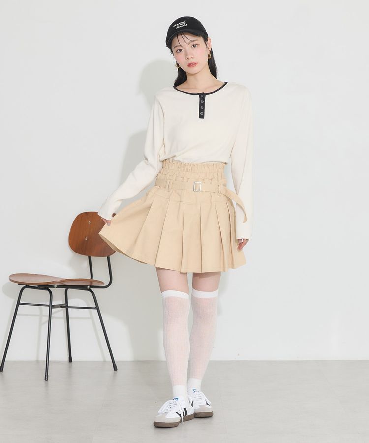 earth music&ecology「デニムプリーツスカパン」|スカート|