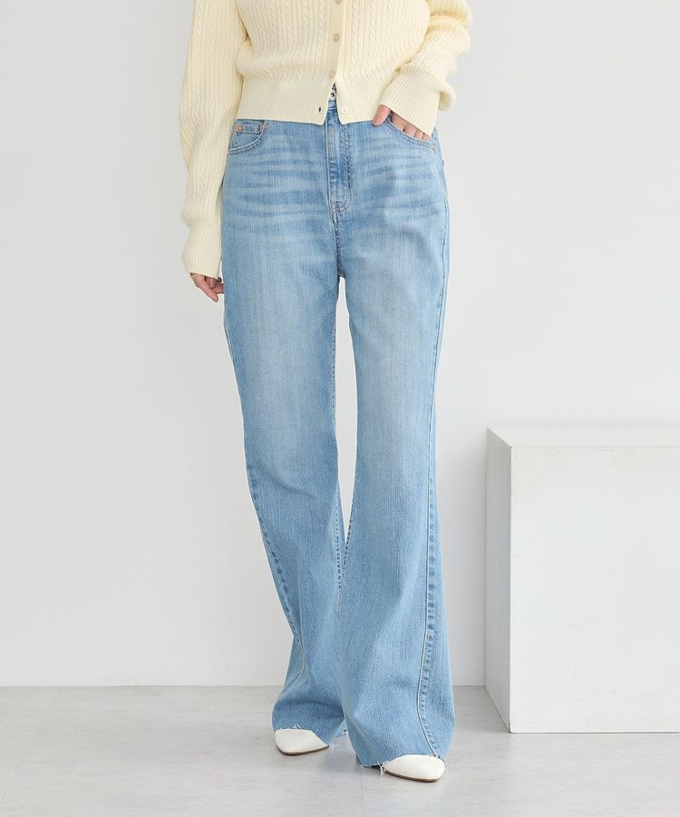 earth music&ecology「セルフカットフレアデニムパンツ」|デニム|