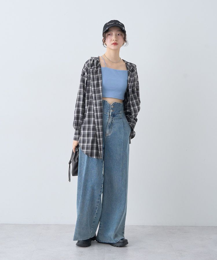 earth music&ecology「アシメショルダーショートキャミソール」|キャミソール|