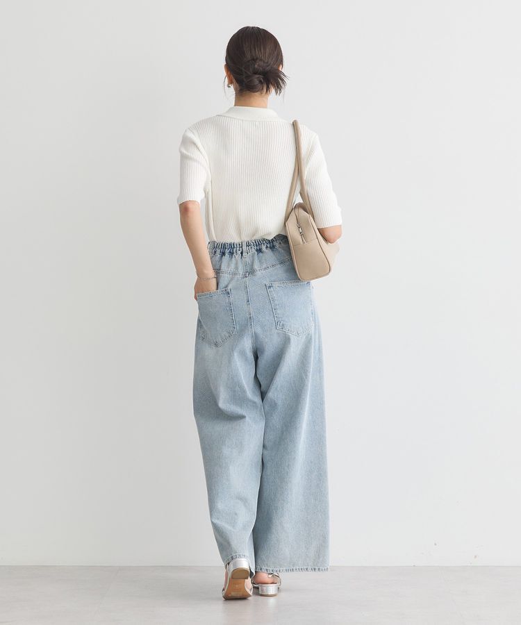 earth music&ecology「半袖ポロニットプルオーバー」|ニット・セーター|